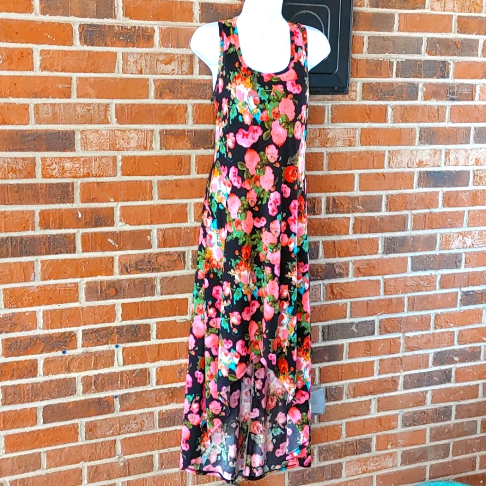 Pretty Young Thing Floral High Low Maxi Dress Size S